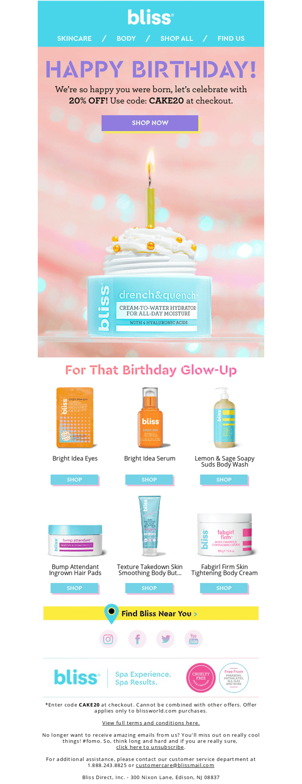 Bliss-Birthday-email