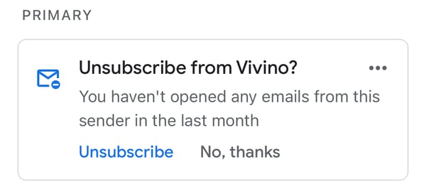 Gmail unsubscribe notification